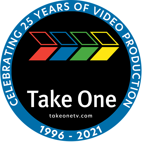 TakeOneTV Logo Anniversay Button